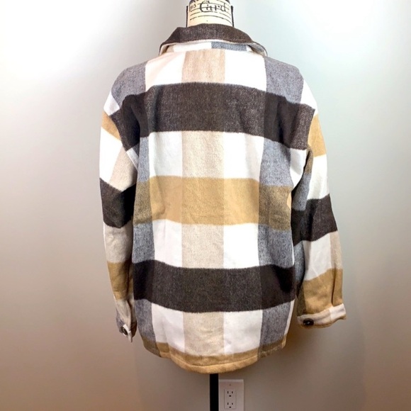 Jodifl Western Style Brushed Plaid  Shirt Jacket  Shacket NEW! - Picture 10 of 13